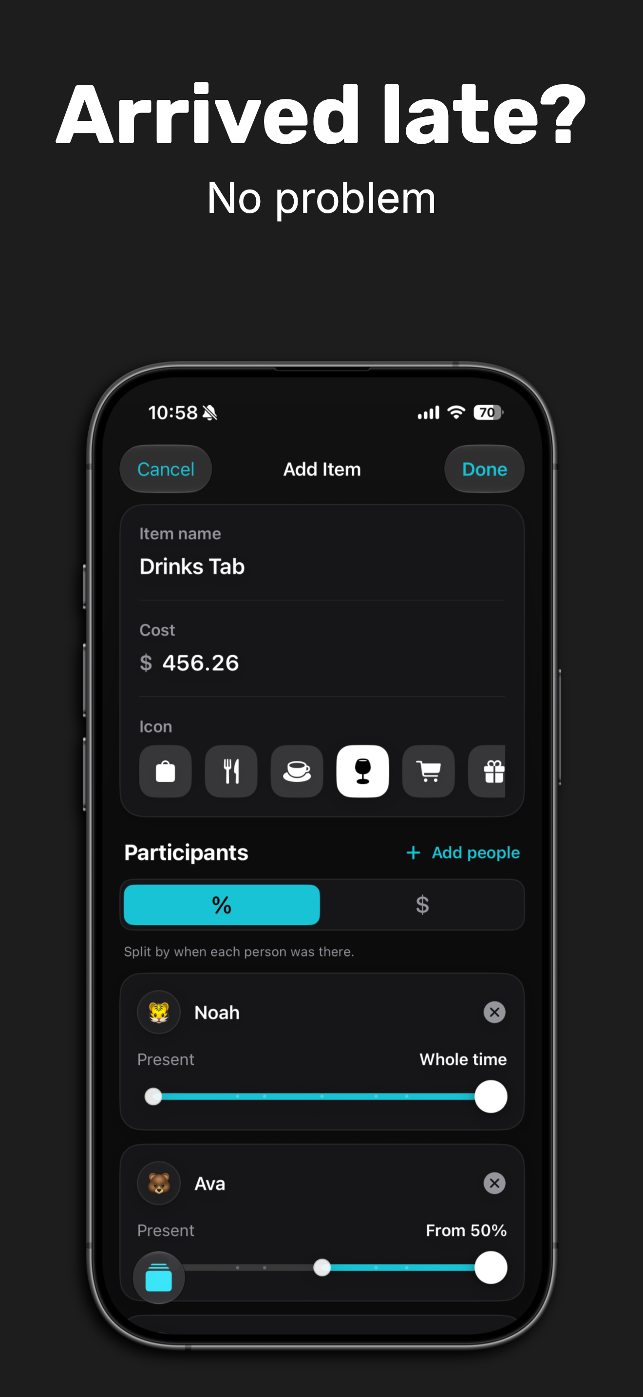 A shared Sesh updates live